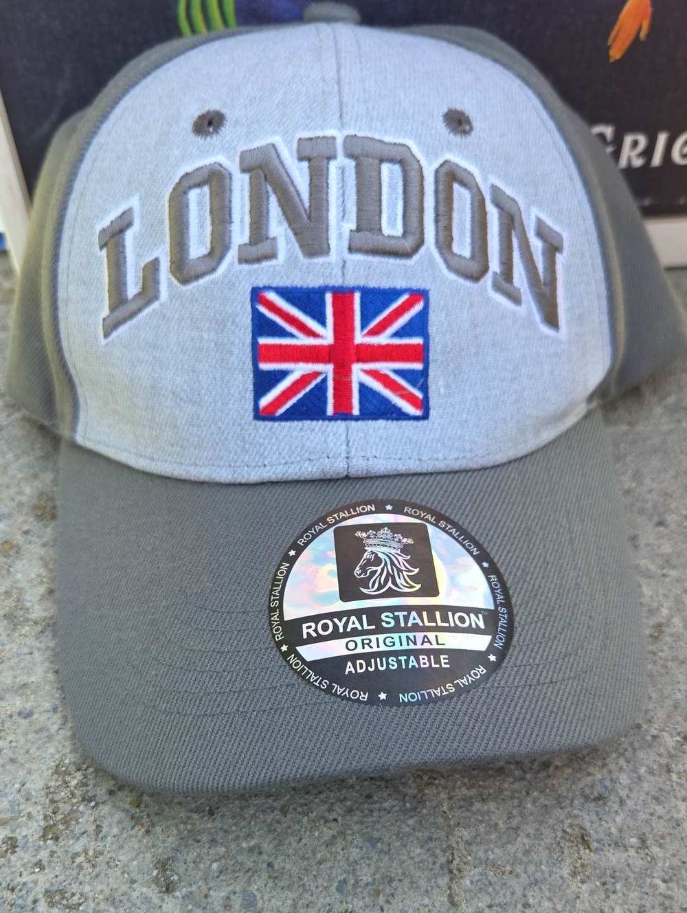 NEW-London Embroidered Baseball Cap - Gray
